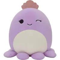 Squishmallows Squishmallow Violet der Oktopus mit Krone Stofftier 19cm weiß braun Plüschtier Neu