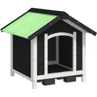 vidaXL Hundehütte Grau 65x65x61,5 cm Massivholz Kiefer