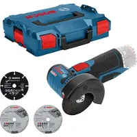 Bosch GWS 10,8-76 V-EC Professional-Akku-Winkelschleifer Solo mit L-Boxx, 76 mm Schleifscheibe, Auslaufbremse, ohne Akku, ohne Ladegerät