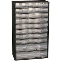 Raaco Kleinteilemagazin Breite 306 x Tiefe 150 x Höhe 510mm 44 Schubladen mit Aufhängeloch Stahlgehäuse / PP - 132114 CABINET C 44