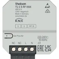 Theben 4961614 KNX 4-fach Funk-Tasterschnittstelle UP, KNX Data Secure TU 4 S RF KNX