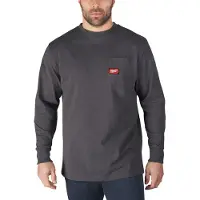 Milwaukee T-Shirt langarm, WTLSG mit UV-Schutz Gr. M grau