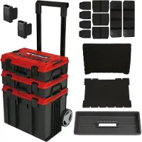 Einhell Werkzeugkoffer "Systemkoffer E-Case Tower", schwarz (rot, schwarz), Kunststoff, Aufbewahrungsboxen, Werkzeugkoffer, inkl. Koffer für universelle Aufbewahrung von Werkzeug und Zubehör