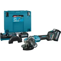 Makita Akku-Winkelschleifer 40V max. / 4,0 Ah, 2 Akkus + Ladegerät im MAKPAC GA041GM201