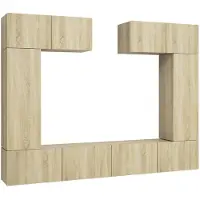 vidaXL 6-tlg. TV-Schrank-Set Sonoma-Eiche Holzwerkstoff