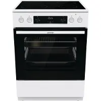 Gorenje GECS6C 70 WPA Elektro-Standherd - Glaskeramik-Kochfeld - 71 Liter - ExtraSteam - GentleClose - AirFry - Versenkbare Knebel - AquaClean - PerfectGrill - Teleskopauszüge - weiß