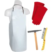 Den Braven Profi-Schweißer-Ausrüstungskit: Schürze + Paar Handschuhe + Hammer + Bürste