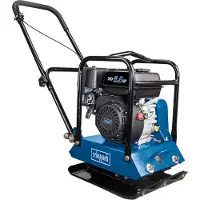Scheppach Rüttelplatte HP1200S | 5,6 PS Benzinmotor | 15 kN Verdichtungsdruck | 450 x 350 mm Plattengröße | inkl. Fahrvorrichtung und Gummimatte