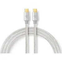 Nedis CCTB60700AL20, 2 m, USB C, USB C, USB 2.0, 0,48 Gbit/s, Aluminium