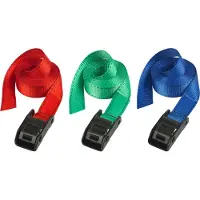 Masterlock Zurrgurt mit Klemmschloss 3379EURDATCOL, Endlos Gurtband mit Zamac-Schnalle, 1 Packung = 2 Stück, 5 m, farbig sortiert (blau, rot, grün)