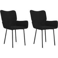 vidaXL Esszimmerstühle 2 Stk. Schwarz Samt