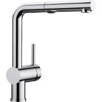 BLANCO Küchenarmatur "LINUS-S Vario", grau (chrom), B:11cm H:28,4cm T:26,6cm, Messing, Armaturen, Küchenarmatur, Hochdruck, mit herausziehbarer Zweistrahlbrause
