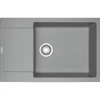 Franke MRG 611-78 XL, 780x500mm, Siebkorb als Druckknopfventil, mit verdecktem Ueberlauf, reversibel, Steingrau