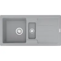 Franke STG 651-86 Einbau-Spüle reversibel Steingrau Siebkorb-Excenterventil Abtropfbecken