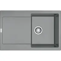 Franke MRG 611, 780x500mm, Siebkorb als Druckknopfventil, mit verdecktem Ueberlauf, mit Abtropfflaeche, reversibel, Steingrau