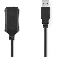 Nedis CCGP60EXTBK200, 20 m, USB A, USB A, USB 2.0, 0,48 Gbit/s, Schwarz