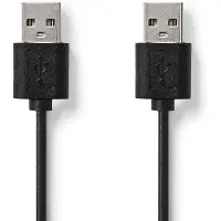Nedis CCGT60000BK10, 2 m, USB A, USB A, USB 2.0, 0,48 Gbit/s, Schwarz