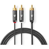 Nedis Gold Catb24000gy30 Subwoofer-kabel Rca M-2x Rca M Beschichtet 4.5 Mm 3 M