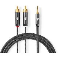 Nedis Gold Catb22200gy10 Stereo-audiokabel M-2x Rca M Beschichtet 3.5mm 1 M