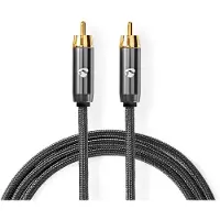 Nedis Gold Catb24100gy50 Subwoofer-kabel Rca M-rca M Beschichtet 4.5 Mm 5 M