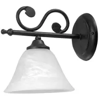 Licht-Erlebnisse Landhaus Wandleuchte "Dorothea" Metall Alabaster Glas H:21cm Wandlampe Wohnzimmer