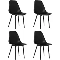 vidaXL Esszimmerstühle 4 Stk. Schwarz PP