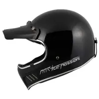 MTR Vintage-MX Evo Retro Offroad- Helm Unisex Fiberglas schwarz, XS
