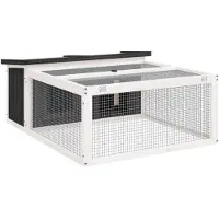 vidaXL Kaninchenstall Grau 117,5x97x47,5 cm Massivholz Kiefer