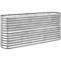 vidaXL Hochbeet Verzinkter Stahl 152x40x68 cm Silbern