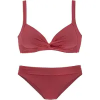 LASCANA Triangel-Bikini , Damen, Gr. 36, Cup C, rot (rostrot), Polyamid, unifarben, Bikini-Sets Triangel-Bikini, in Bralette-Form