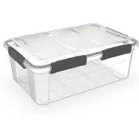5 Five Aufbewahrungsbox mit Deckel - Protect - 32 Liter - 58 x 39 x 22 cm - Kunststoff - transparent