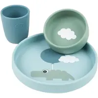 Done by Deer Happy Clouds Kindergeschirr, Blau