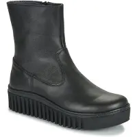 Art für Damen. 115311201003_001 Leder-Stiefelette 1531 Brighton schwarz (41), 3 bis 5 cm, Schnürsenkel, Reißverschluss, Lässig