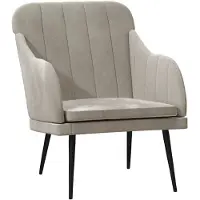 vidaXL Sessel Hellgrau 63x76x80 cm Samt
