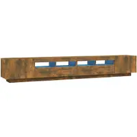 vidaXL 3-tlg. TV-Schrank-Set LED-Leuchten Räuchereiche Holzwerkstoff
