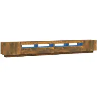 vidaXL 3-tlg. TV-Schrank-Set LED-Leuchten Räuchereiche Holzwerkstoff