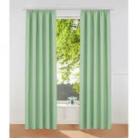 Home affaire Vorhang "Parry" Gr. 2, grün (lindgrün), B:140cm H:175cm, Polyester, Recyceltes Material, Gardinen, Vorhang, 2-er Set, blickdicht, monochrom, basic, einfarbig, Bestseller, Topseller