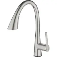 GROHE Zedra Touch, Ziehen, Edelstahl, Sensor, Einzelbild, Magnetventil, Keramik