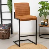 Livin24 Bronx71 Barhocker Block cognac 79 cm