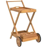 vidaXL Teewagen 54x87x90 cm Massivholz Akazie