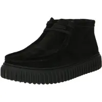 Clarks Original Torhill Hi Schnürschuhe mit Plateau-Sohle für Damen und Herren, Schwarz
