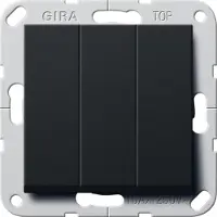 Gira Wippschalter BS 3f Aus System 55 Schwarz m 2830005
