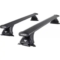 Farad Dachgepäckträger, geeignet für Daewoo Nubira ab 1997, offene Dachreling - Aluminium - Hohe Tragfähigkeit: 100 kg - Wingbar, schwarz - Marke: