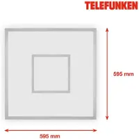 Telefunken LED Deckenlampe Panel Regenbogen-Effekt, Silber, 38 Watt, 3000 – 6500K, dimmbar –