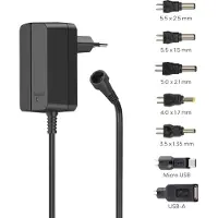 Hama 00223613, 12 W, 100 - 240 V, Überhitzung, Überlastschutz, Umgekehrte Polarität, Kurzschluß, Schwarz, CE, 229 mm
