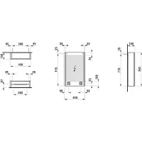 Laufen FRAME 25 Spiegelschrank, Beleuchtung senkrecht, Anschlag rechts, 750x150x450, H4083029001451, Ausführung: Glas weiß / hinterlackiert