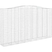vidaXL Gabione mit Hochbogen 400x50x220/240 cm Verzinktes Eisen