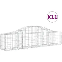 vidaXL Gabionen mit Hochbogen 11 Stk. 200x30x40/60 cm Verzinktes Eisen