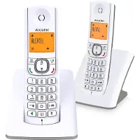 Alcatel-Lucent F530, DECT-Telefon, Kabelloses Mobilteil, Freisprecheinrichtung, 50 Eintragungen, Anrufer-Identifikation, Grau, Weiß