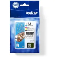 Brother Original Tintenpatronen LC-421 CMYK, Mixpack, schwarz, cyan, magenta, gelb